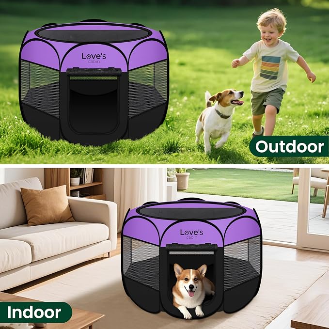 Love's cabin Pet Puppy Dog Playpen, Large Dog Tent Crates Cage Indoor/Outdoor - Image 7