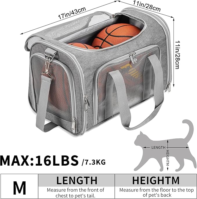 Soft-Sided Cat/Dog/Pet Carrier, Collapsible Pets Travel Carriers - Image 3