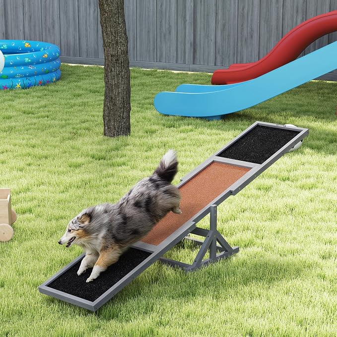 PawHut Wooden Dog Agility Seesaw - Image 2