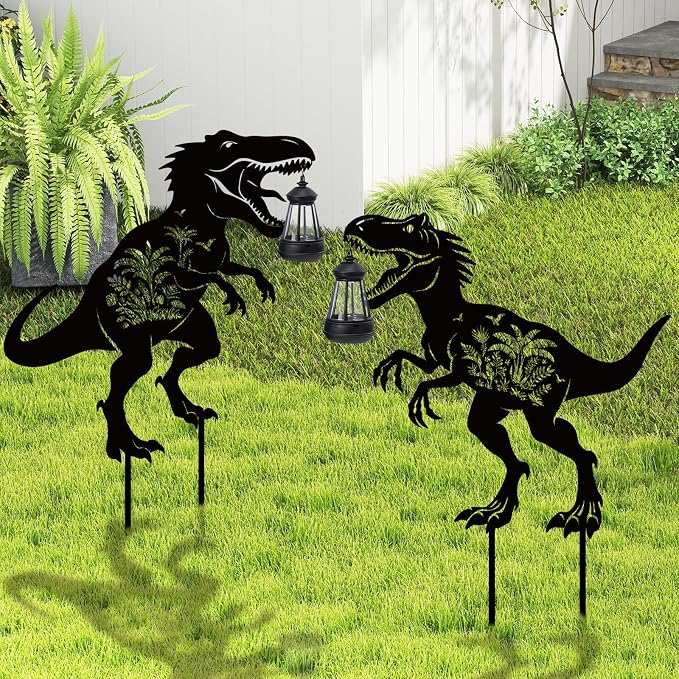 Dinosaur Metal Garden Stakes Yard Decor - Image 6