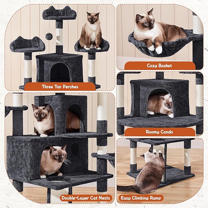 Yaheetech 76.5in Multi-Level Large Cat Tree, Big Cat Tower - Image 5
