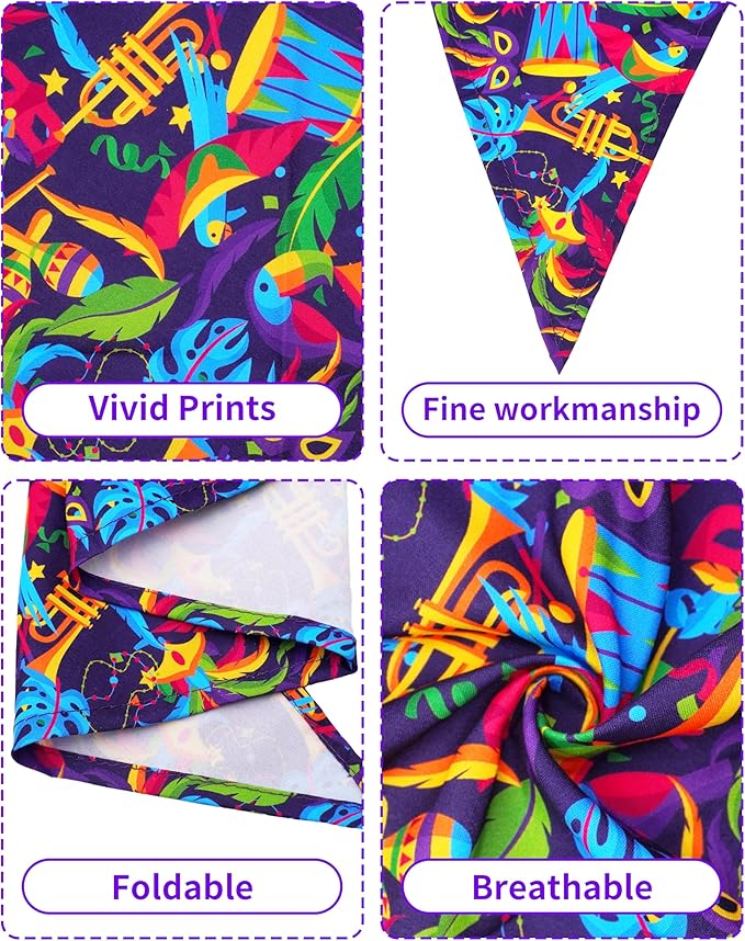 PET SHOW 50 Pack Mardi Gras Dog Bandanas Bulk - Image 3
