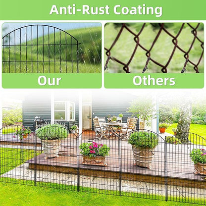 Decorative Garden Fence 40in x 30in, 10 Pack No Dig Fence Animal Barrier - Image 6