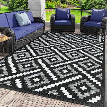 GENIMO Outdoor Rug for Patio Clearance, Reversible Plastic Straw Rugs for RV by GENIMO