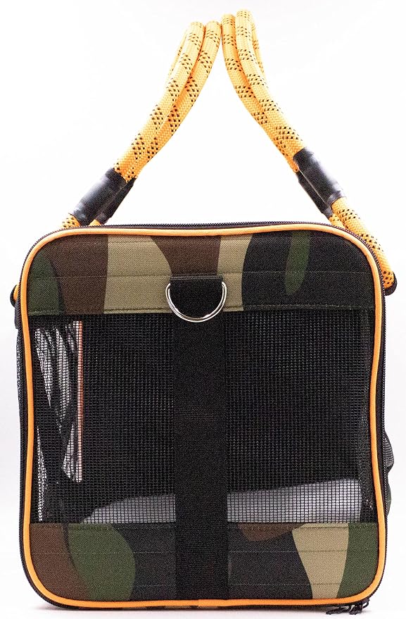 Buddy's Best Airline Approved Pet Carrier – Army Camo & Orange - Image 5