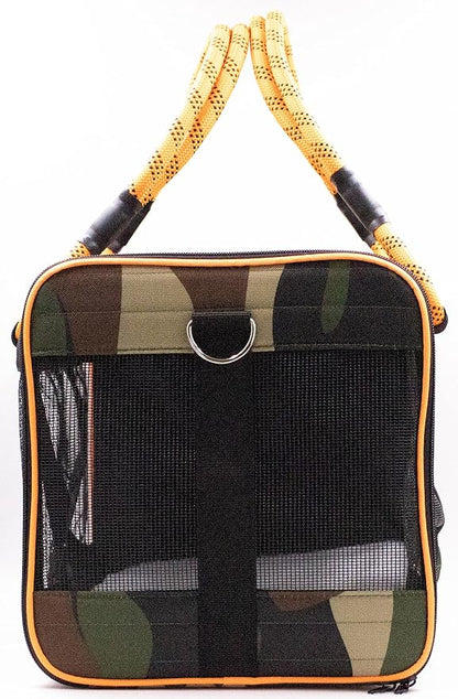 Buddy's Best Airline Approved Pet Carrier – Army Camo & Orange - Image 5