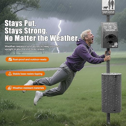 Dog Waste Station Outdoor, Pet Waste Disposal Station Rustproof Aluminum - Image 3