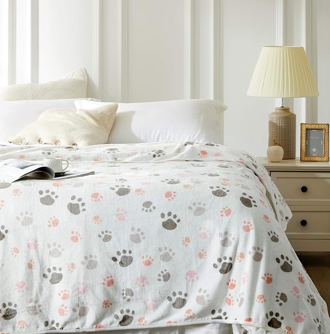 Allisandro 350 GSM-Super Soft and Premium Fuzzy Flannel Fleece Pet Dog Blanket by ALLISANDRO