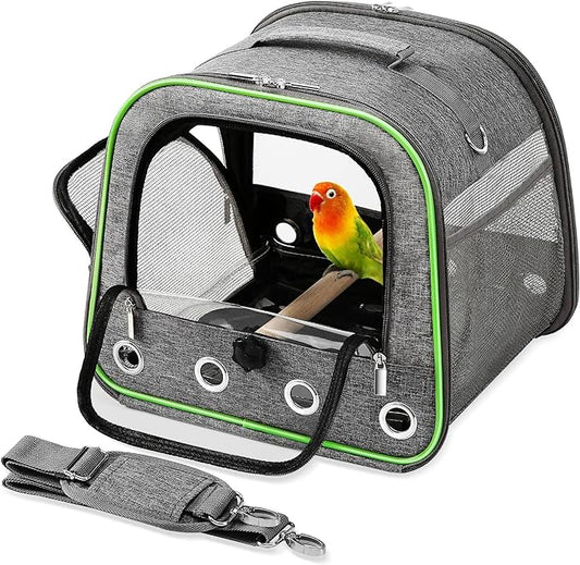 Suertree Upgraded Small Bird Carrier, Lightweight and Portable Travel Bird Cage by Suertree