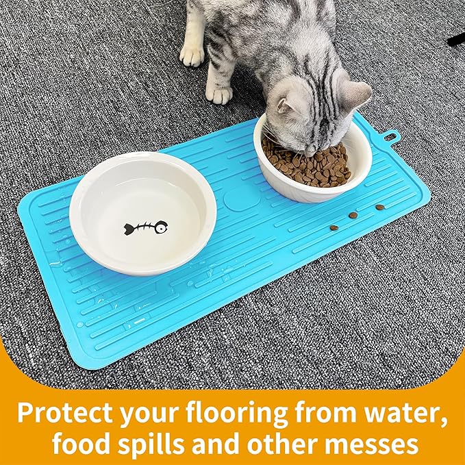 Ptlom Pet Placemat for Dog and Cat, Anti-Slip Waterproof Dogs Feeding Mat - Image 8