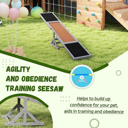 PawHut Wooden Dog Agility Seesaw - Image 6