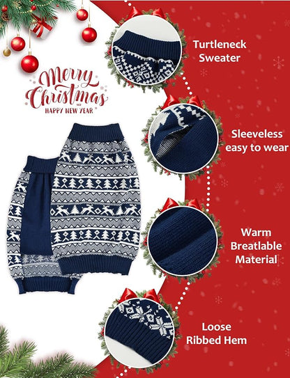 Dog Christmas Sweater, Soft Warm Pet Clothes Coat - Image 3