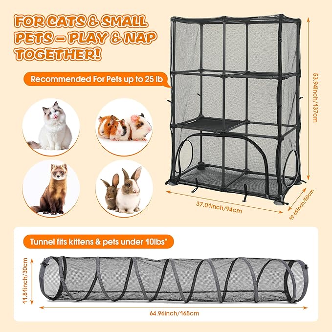 Catio Outdoor Cat Enclosure for Cats & Small Animals, Pet Playpen Cat Climber - Image 3