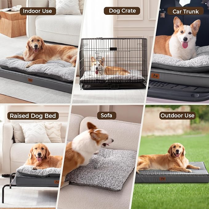 2-Pack XL Waterproof Dog Bed Large Size Dogs, Plush Cushion & Orthopedic - Image 8