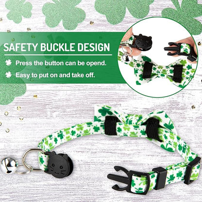 Whaline 4 Pack St. Patrick's Day Easter Cat Collar - Image 3