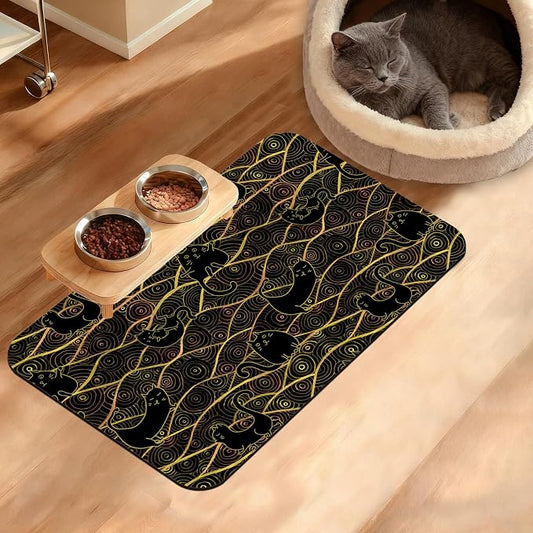 Japanese Cats Feeding Mat, Absorbent Quick-Dry Cat Dog Food and Water Bowl Mats by Unknown