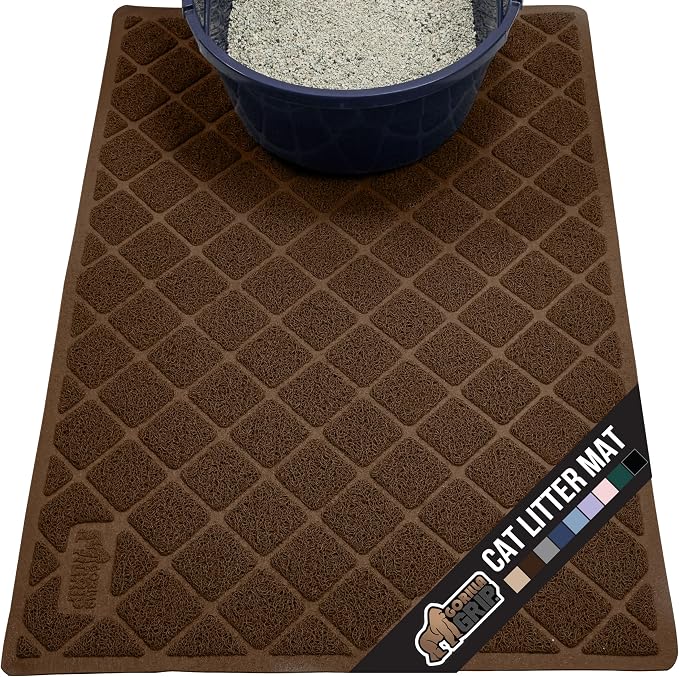 GORILLA GRIP Cat Litter Box Mat, Water Resistant, US Designed Kitty Litter by GorillaGrip