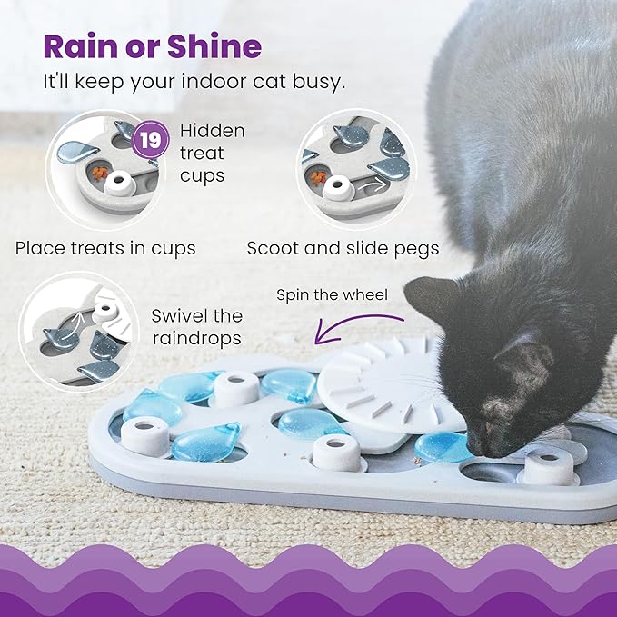 Catstages Nina Ottosson Rainy Day Puzzle & Play – Interactive Cat Puzzle Feeder - Image 3