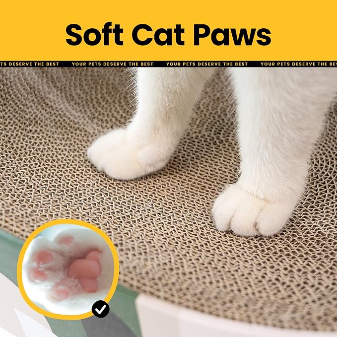 Cat Scratcher Cardboard, 2 in 1 Oval Cat Scratch Pad Bowl - Image 6