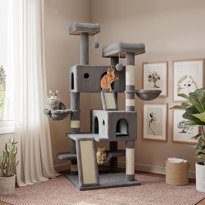 SHA CERLIN 65in Larger Cat Tree Tower Condo by SHACERLIN