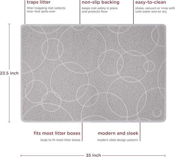 Ubbi Pet Cat Litter Mat, Non-Slip Litter Trapping Mat - Image 2