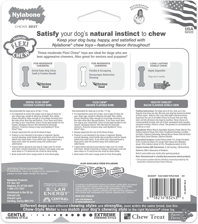 Nylabone Original Bone Flexi Chew Toy Value Pack - Image 10