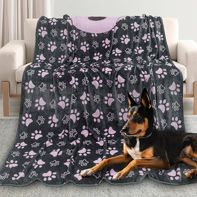 Dog Blankets for Large Dogs, Washable Pet Blanket, Soft Crate Bed by Gowyeg
