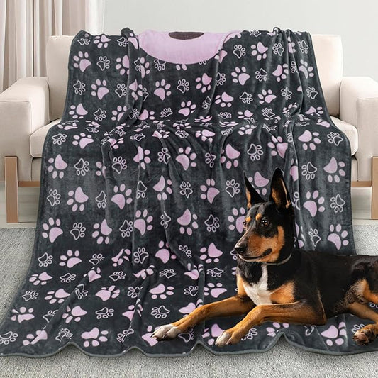 Dog Blankets for Large Dogs, Washable Pet Blanket, Soft Crate Bed by Gowyeg