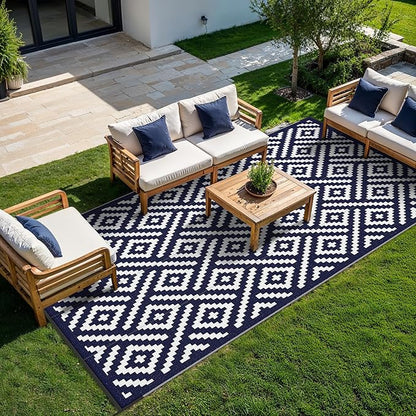 GENIMO Outdoor Rug for Patio Clearance, Reversible Plastic Straw Rugs for RV - Image 2