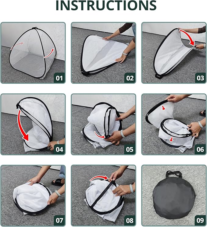 2 Pcs Pop Up Insect Barrier Plant Cover Tent, Garden Net Cage Bird Insect Guard - Image 7