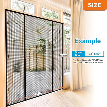 Double Door Fiberglass Magnetic Screen Door，Screen Door Mesh，Keep Bugs Out - Image 2