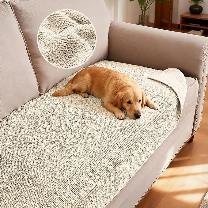 H.VERSAILTEX Non Slip Pet Couch Cover Chenille Dog Bed Protector Thick Soft by HVERSAILTEX