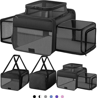 Top and 2 Sides Expandable Pet Carrier 17x11x9.5, TSA Airline Approved Small by SHARLOVY