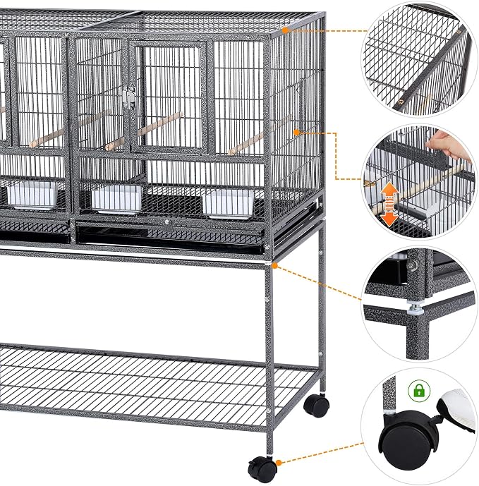 Yaheetech Stackable Divided Breeder Breeding Parakeet Bird Cage - Image 4