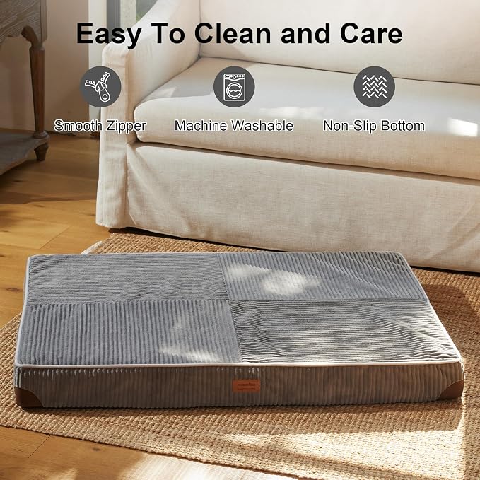 FUKUMARU Dog Bed, Thickened Corduroy Orthopedic Dog Beds - Image 5