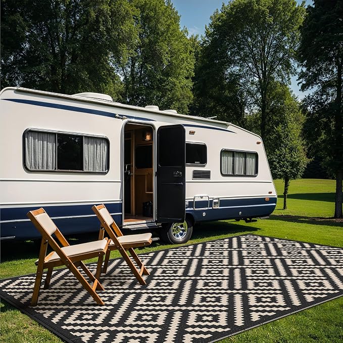 GENIMO Outdoor Rug for Patio Clearance, Reversible Plastic Straw Rugs for RV - Image 3