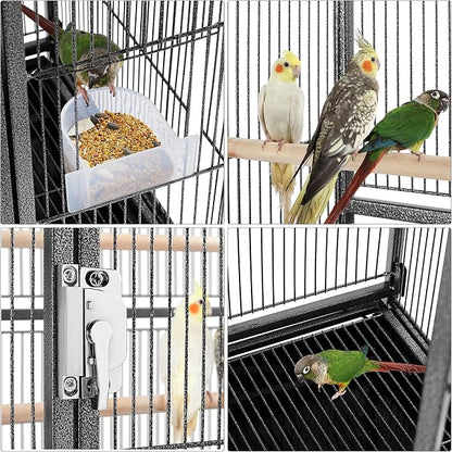 Yaheetech 54-inch Wrought Iron Standing Large Parrot Parakeet Flight Bird Cage - Image 4