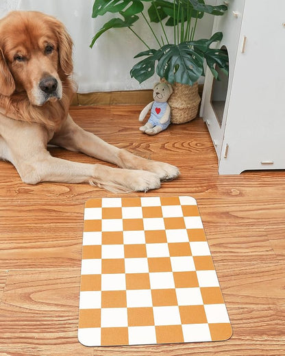 Ralxion Checkered Dog Feeding Mat, Absorbent Mats - Image 2