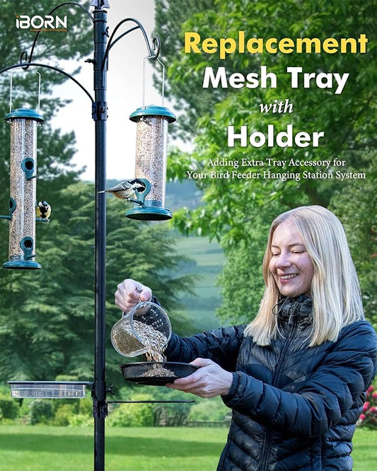 iBorn Bird Feeders Station Mesh Tray and Ring - Image 2