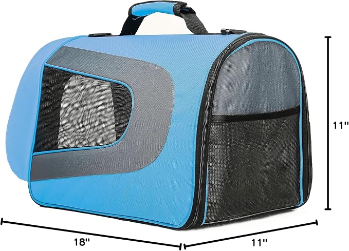Pawer 18” x 11”x 11” Soft-Sided Foldable Airline Approved Pet Carrier - Image 10
