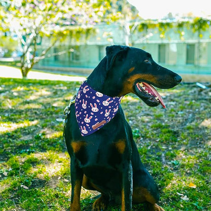 Realeaf Easter Dog Bandanas 2 Pack, Triangle Reversible Pet Scarf - Image 6
