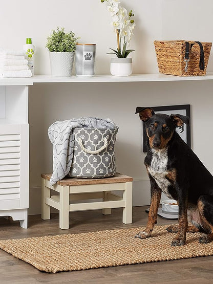 Bone Dry Pet Storage Collection Lattice Paw Print, Small Round - Image 6