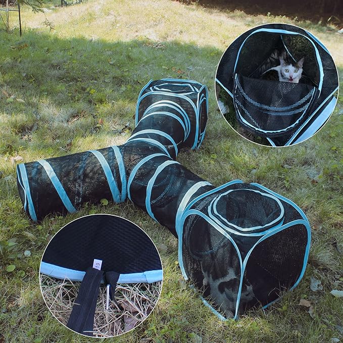 INTURN Cat Furniture Tent for Indoor and Outdoor Playpen Portable Cat Tunnels - Image 2