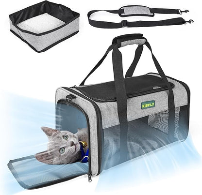 TSA Approved Pet Carrier in Cabin, Top-Open Portable Dog Carrier by KISFLY