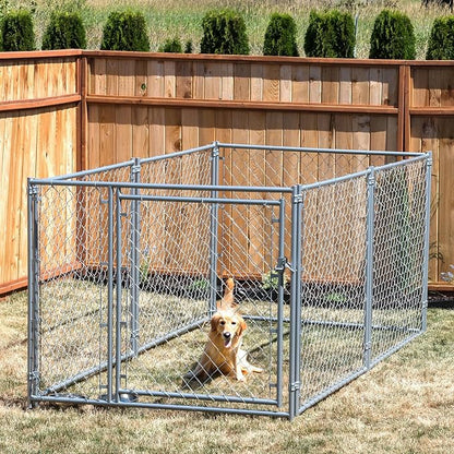 Lucky Dog Heavy Duty Outdoor Galvanized Chain Link Dog Kennel Enclosure - Image 4