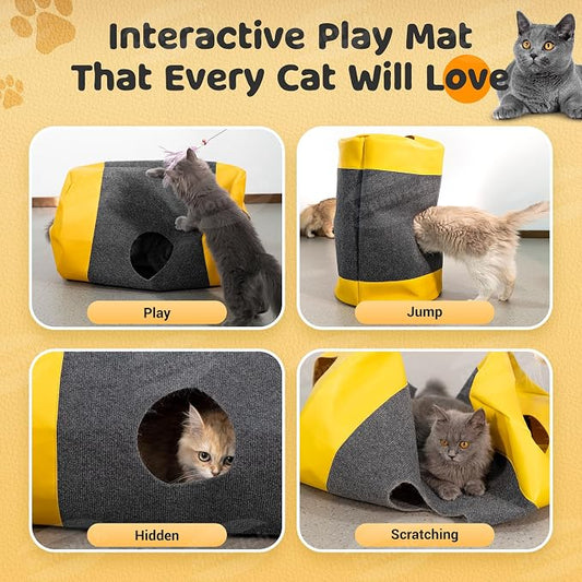 Homrich Multifunctional Collapsible Cat Play Bag, Indoor Cat Tunnel Activity - Image 2