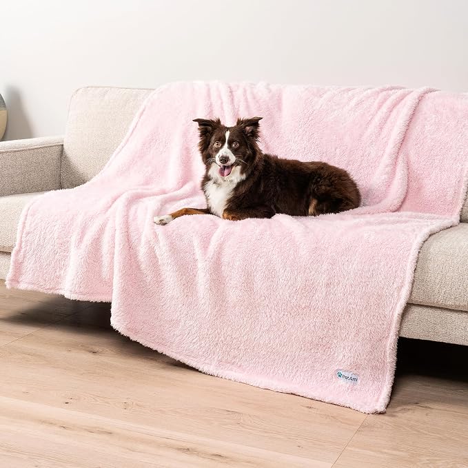 PetAmi Pink Fluffy Soft Dog & Cat Blanket, Sherpa Fleece, Calming Pet Blanket - Image 2