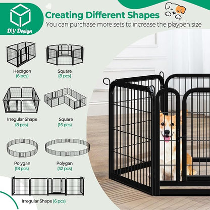 Yaheetech Dog Playpen Outdoor 24 inch 12 Panels Indoor Dog Fence Metal Dog Pen - Image 5