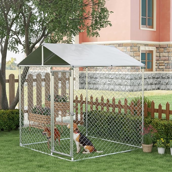 PawHut Outdoor Dog Kennel, Heavy Duty Dog Run Outdoor Fence - Image 2