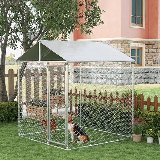 PawHut Outdoor Dog Kennel, Heavy Duty Dog Run Outdoor Fence - Image 2